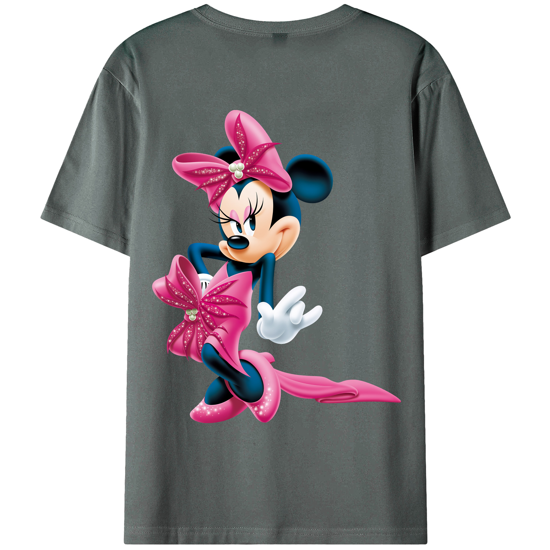 （画像用） ミッキーマウス Mickey Mouse 綿100％ メンズ半袖Tシャツ（バックプリント） 通気性